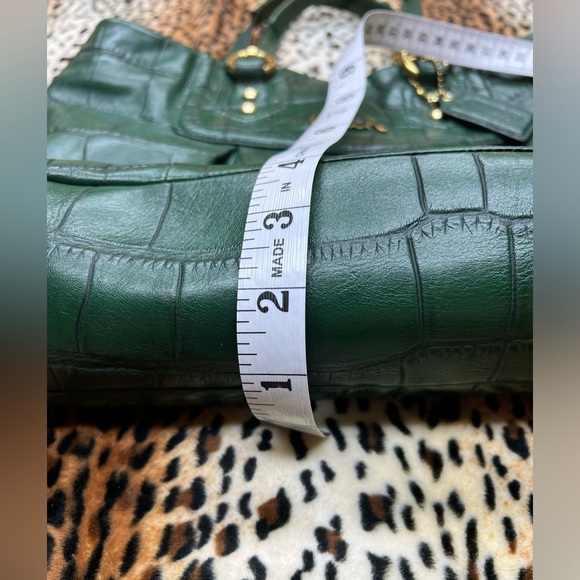 Coach Ashley Croc Embossed Leather Carry-All Hand bag hunter green - Picture 8 of 16